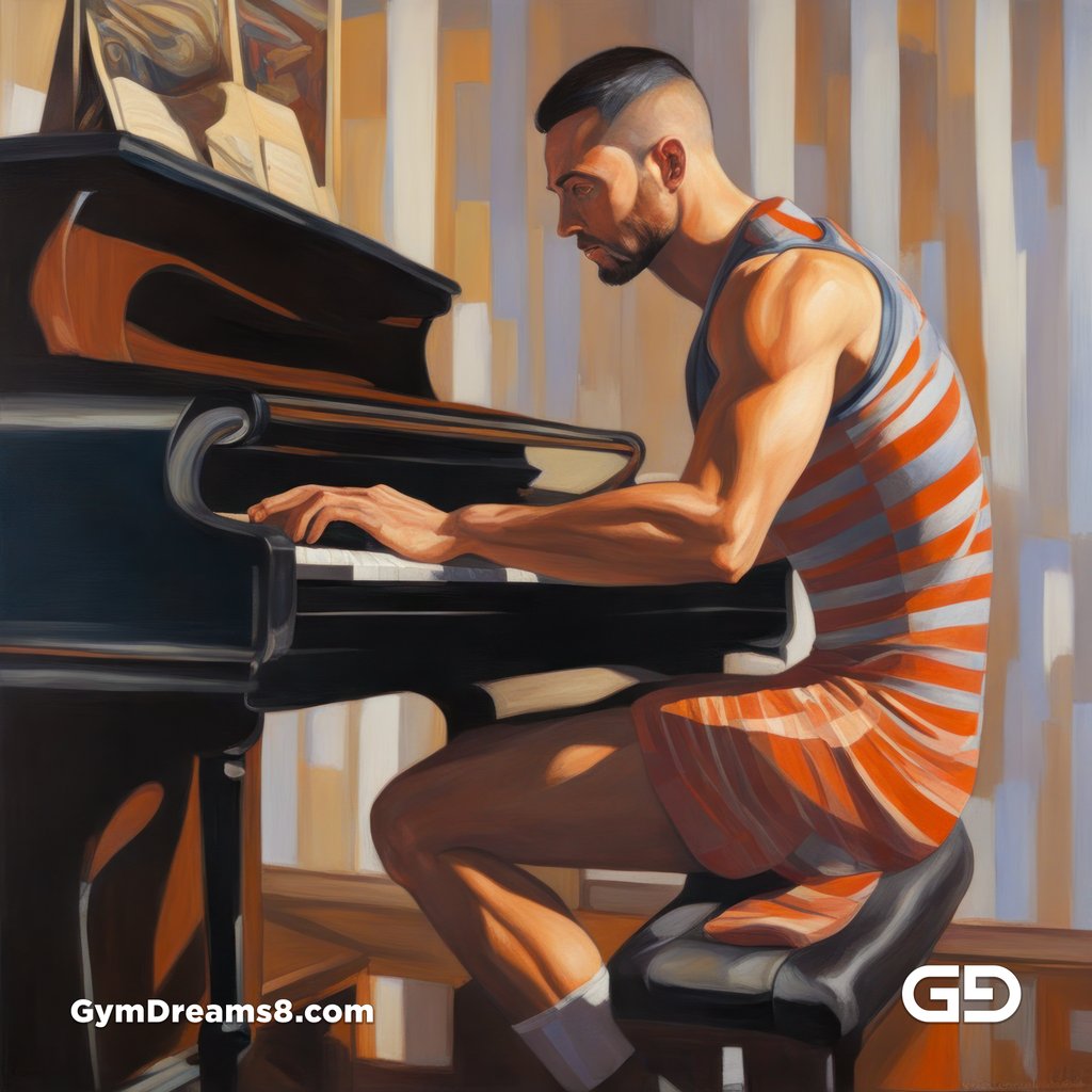 Piano, Stripes, Sneakers. Paintings, with Stable Diffusion and SDXL.