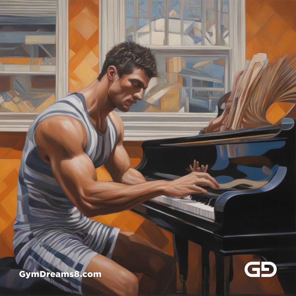 Piano, Stripes, Sneakers. Paintings, with Stable Diffusion and SDXL.