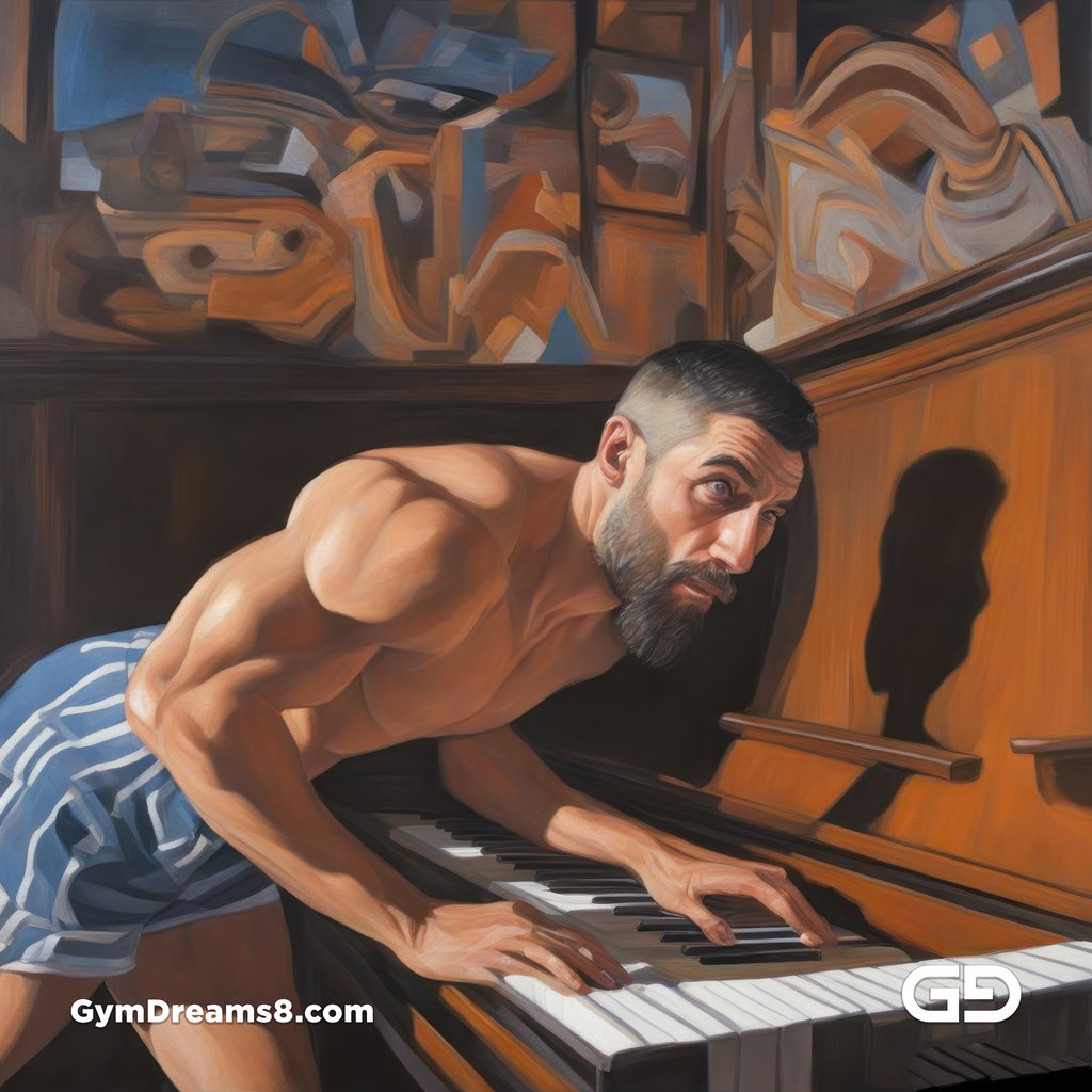 Piano, Stripes, Sneakers. Paintings, with Stable Diffusion and SDXL.