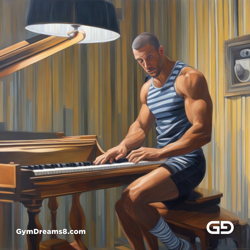 Piano, Stripes, Sneakers. Paintings, with Stable Diffusion and SDXL.