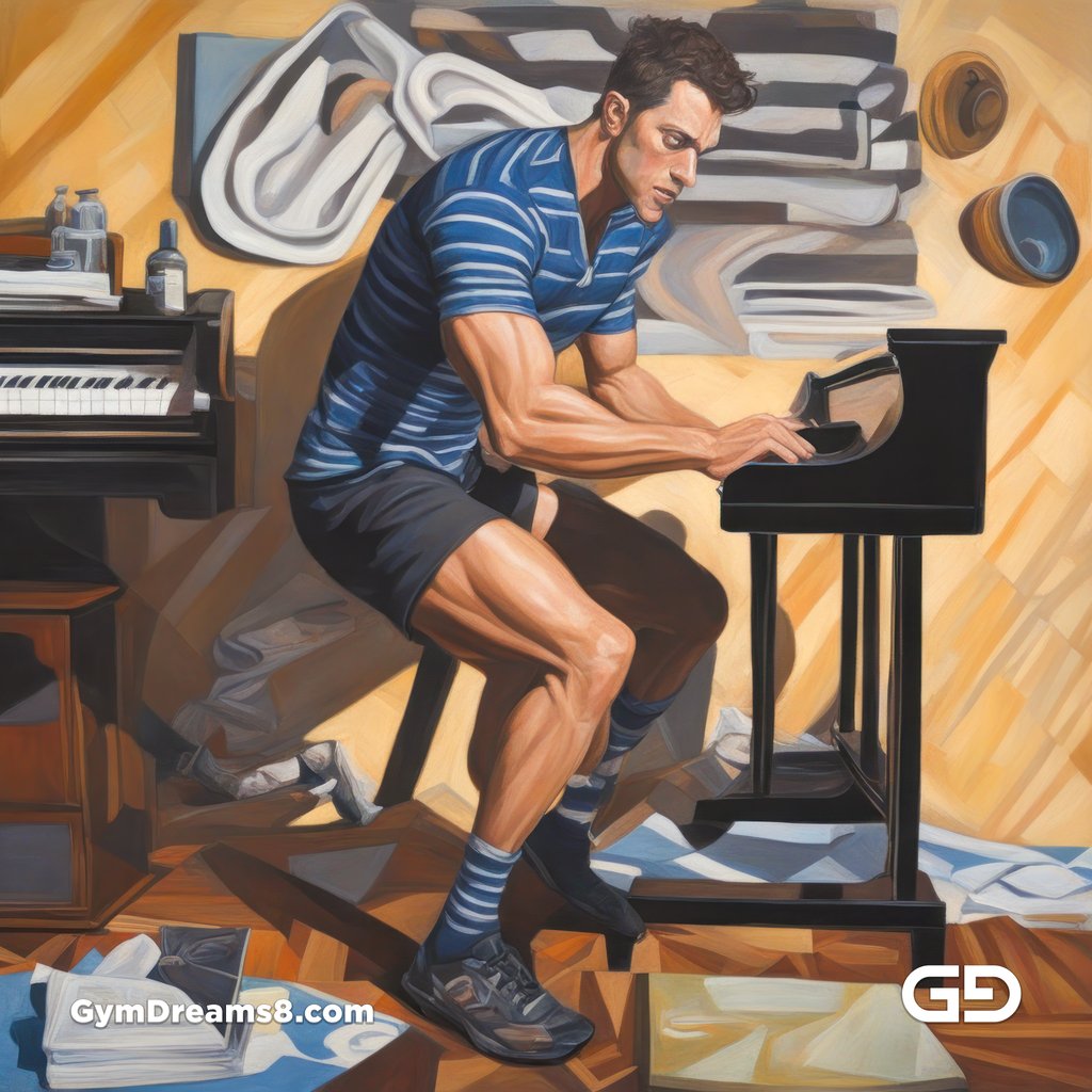 Piano, Stripes, Sneakers. Paintings, with Stable Diffusion and SDXL.