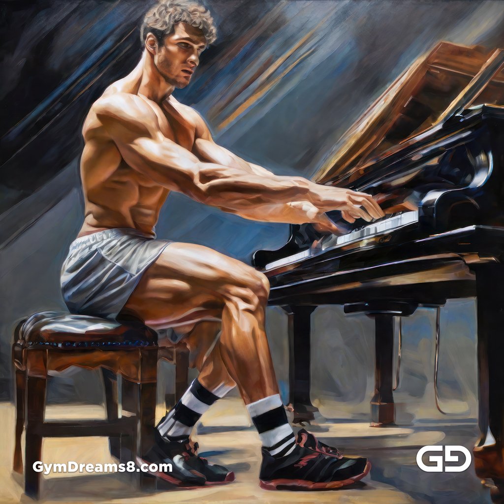 Piano, Stripes, Sneakers. Paintings, with Stable Diffusion and SDXL.