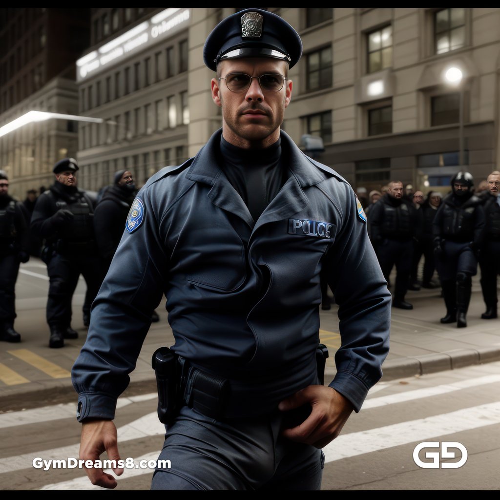 Police. Portraits of police officers, rendered as photographs with Stable Diffusion and Virile Reality v3 Beta.