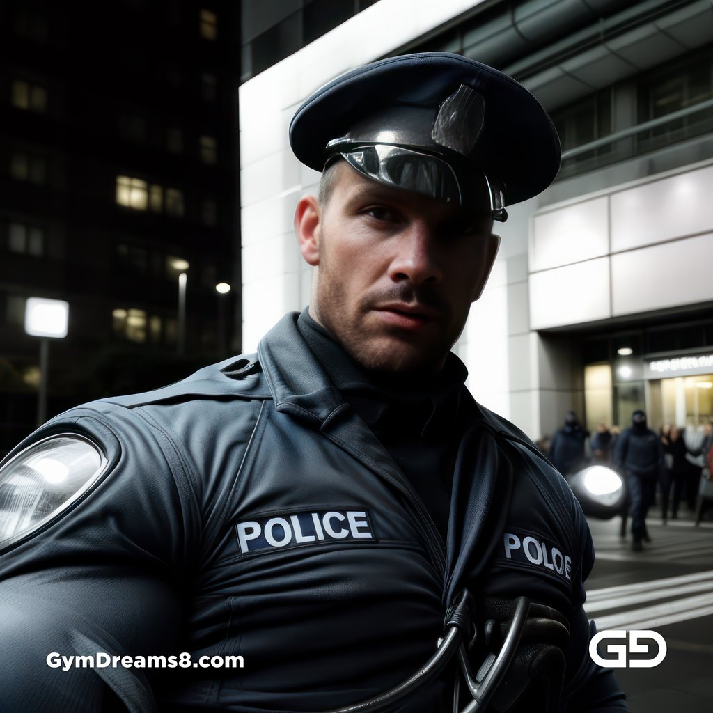 Police. Portraits of police officers, rendered as photographs with Stable Diffusion and Virile Reality v3 Beta.