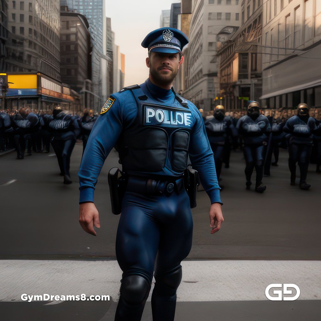 Police. Portraits of police officers, rendered as photographs with Stable Diffusion and Virile Reality v3 Beta.