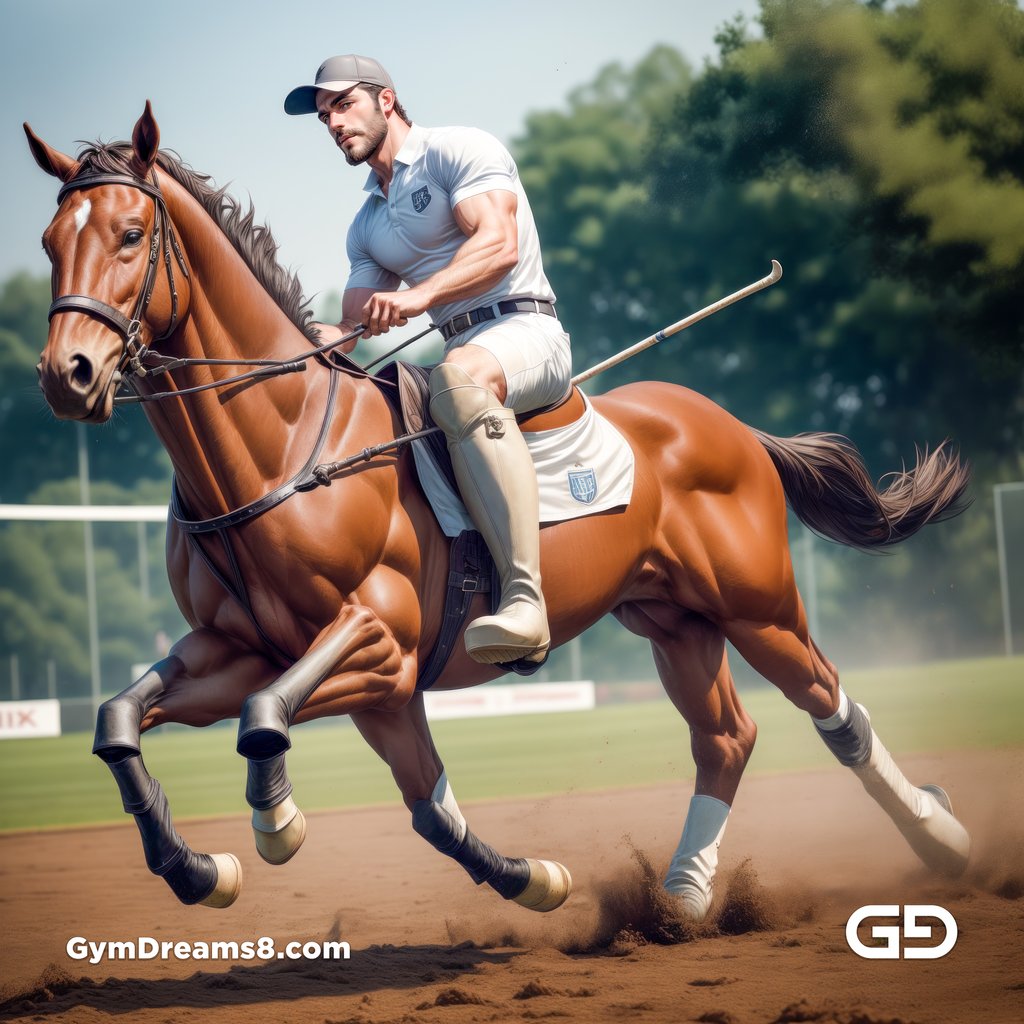 Polo, Suddenly Gay. Photorealistic 3d render of men playing a game of polo, kissing, with Stable Diffusion and Airfuck’s Wild Mix.