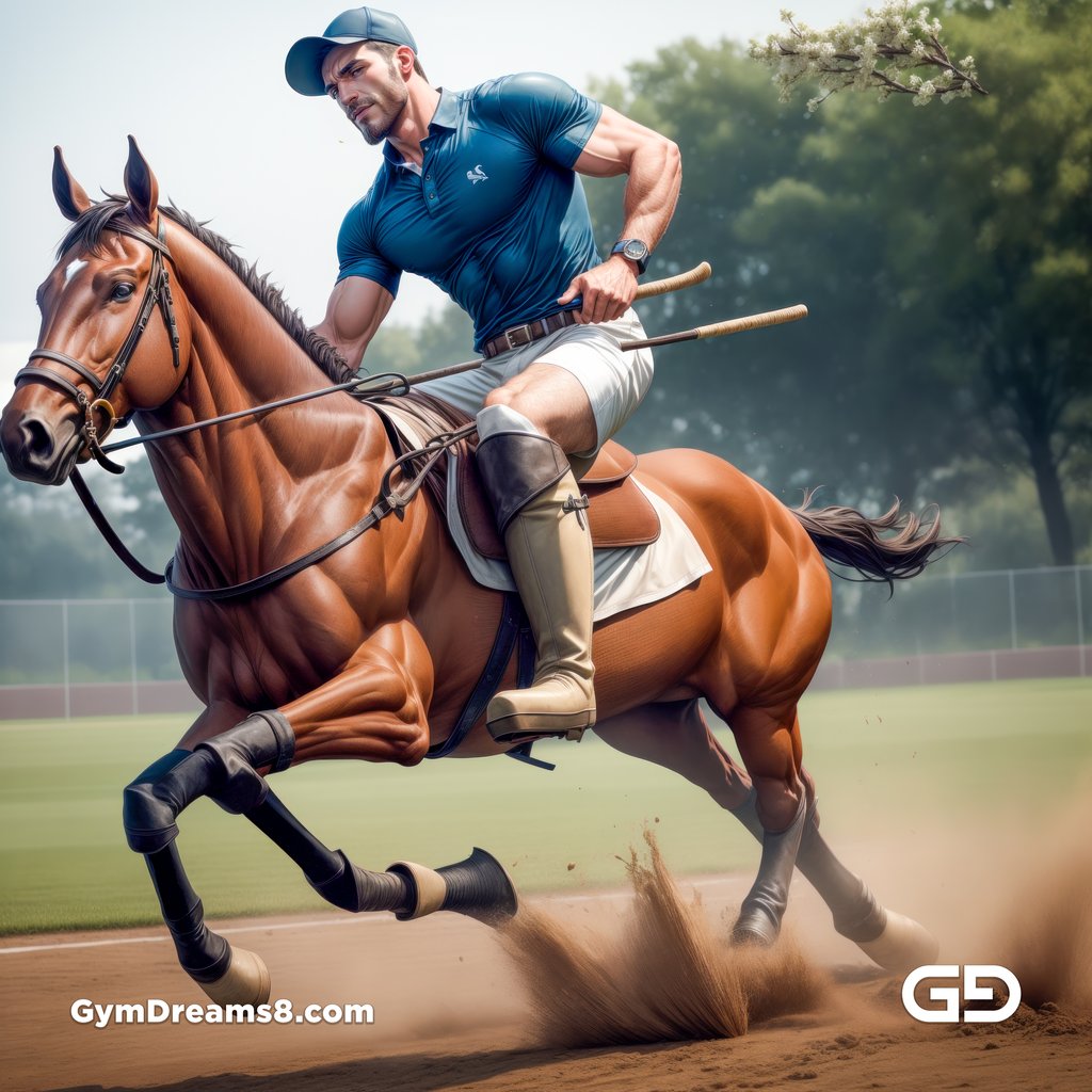 Polo, Suddenly Gay. Photorealistic 3d render of men playing a game of polo, kissing, with Stable Diffusion and Airfuck’s Wild Mix.