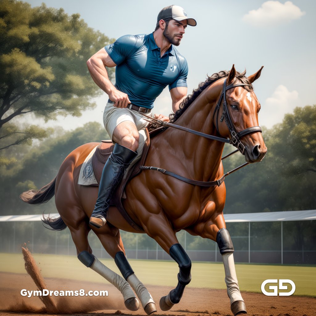 Polo, Suddenly Gay. Photorealistic 3d render of men playing a game of polo, kissing, with Stable Diffusion and Airfuck’s Wild Mix.