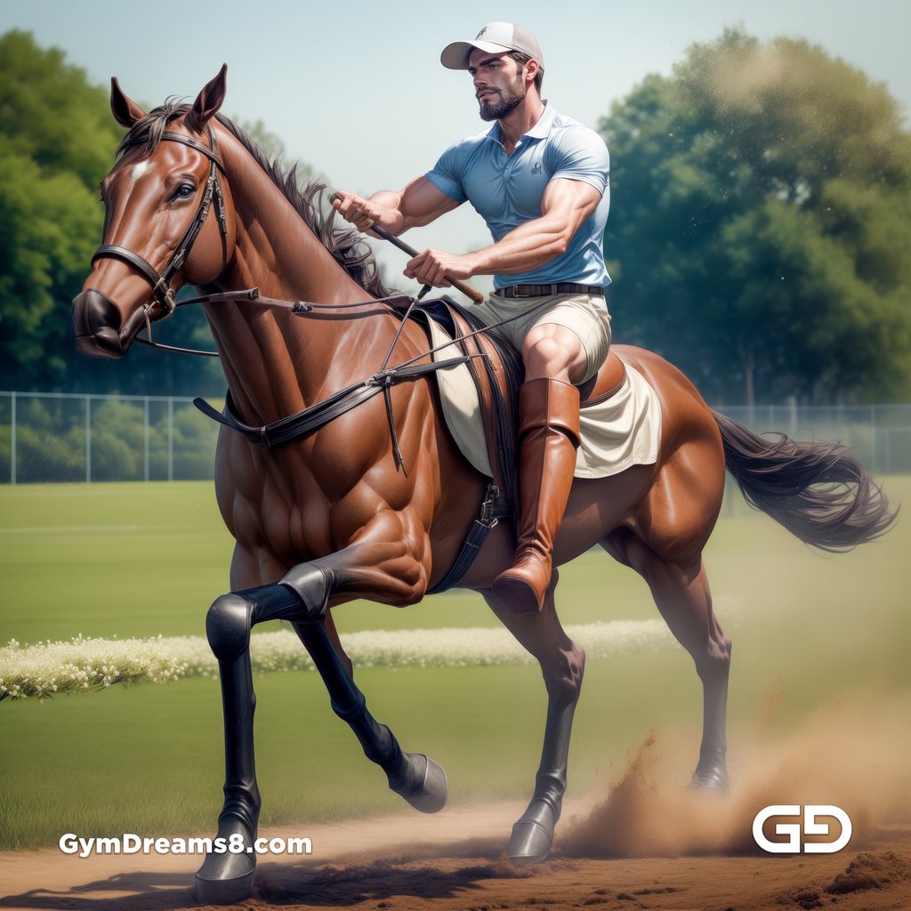 Polo, Suddenly Gay. Photorealistic 3d render of men playing a game of polo, kissing, with Stable Diffusion and Airfuck’s Wild Mix.