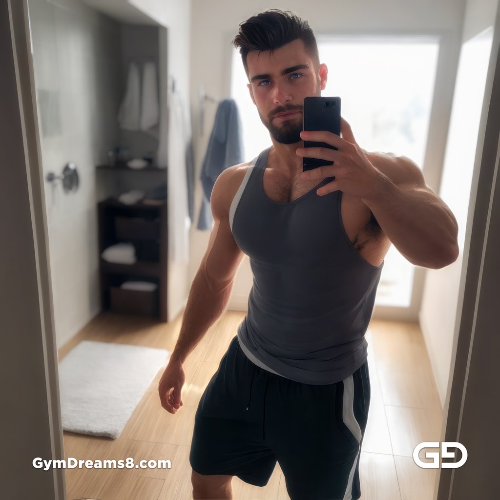 Selfie after the Gym. Stable Diffusion with Virile Reality.