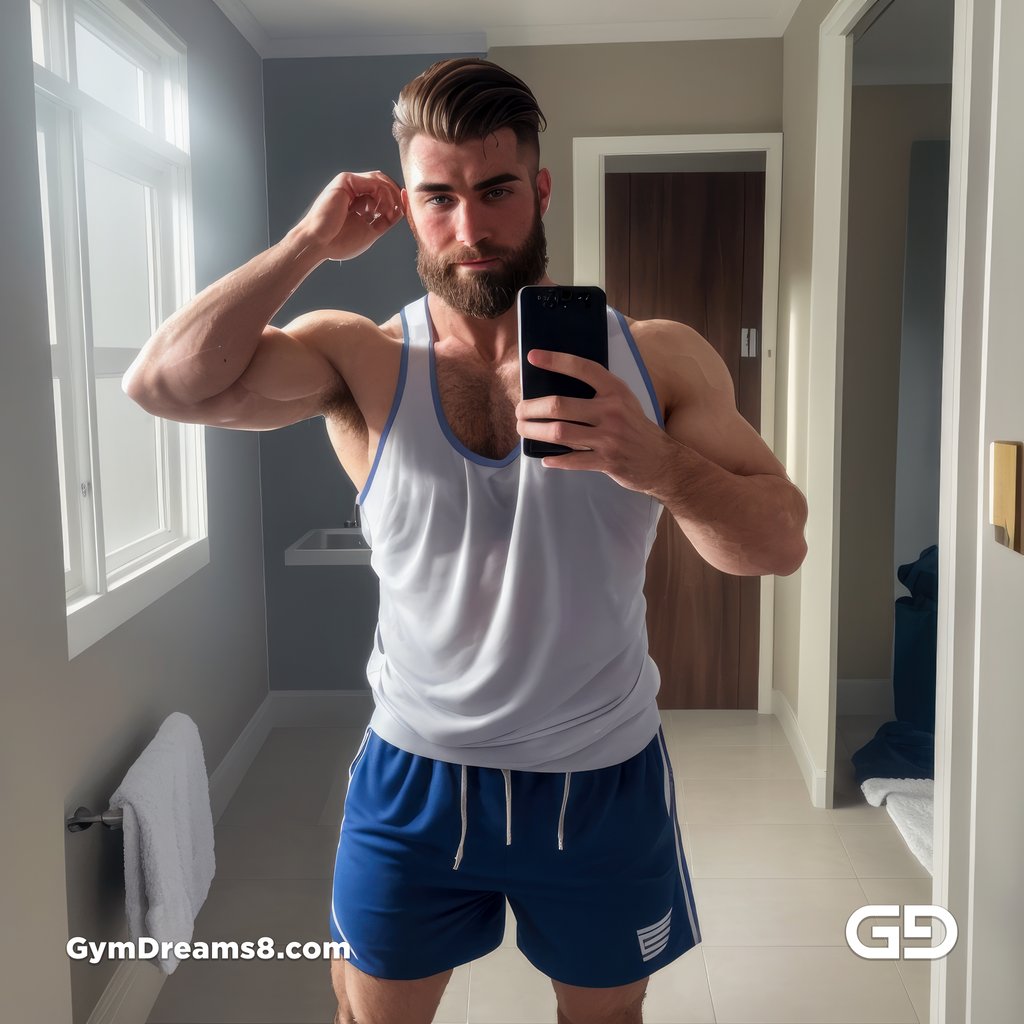 Selfie after the Gym. Stable Diffusion with Virile Reality.