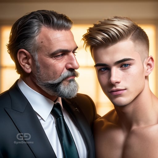 Age Difference, created with Stable Diffusion with Regional Prompter.