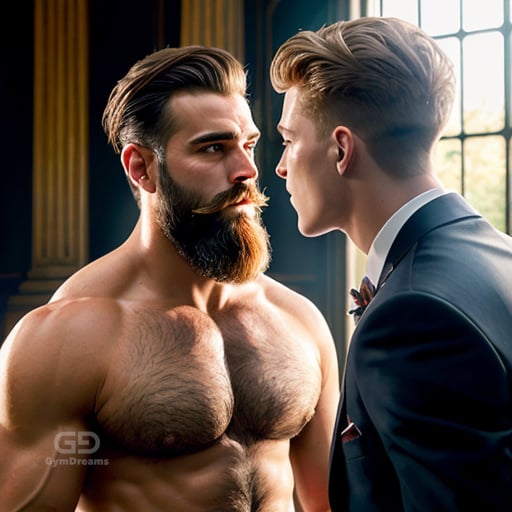 Dad and Boy, Reversed Roles, created with Stable Diffusion with Regional Prompter.