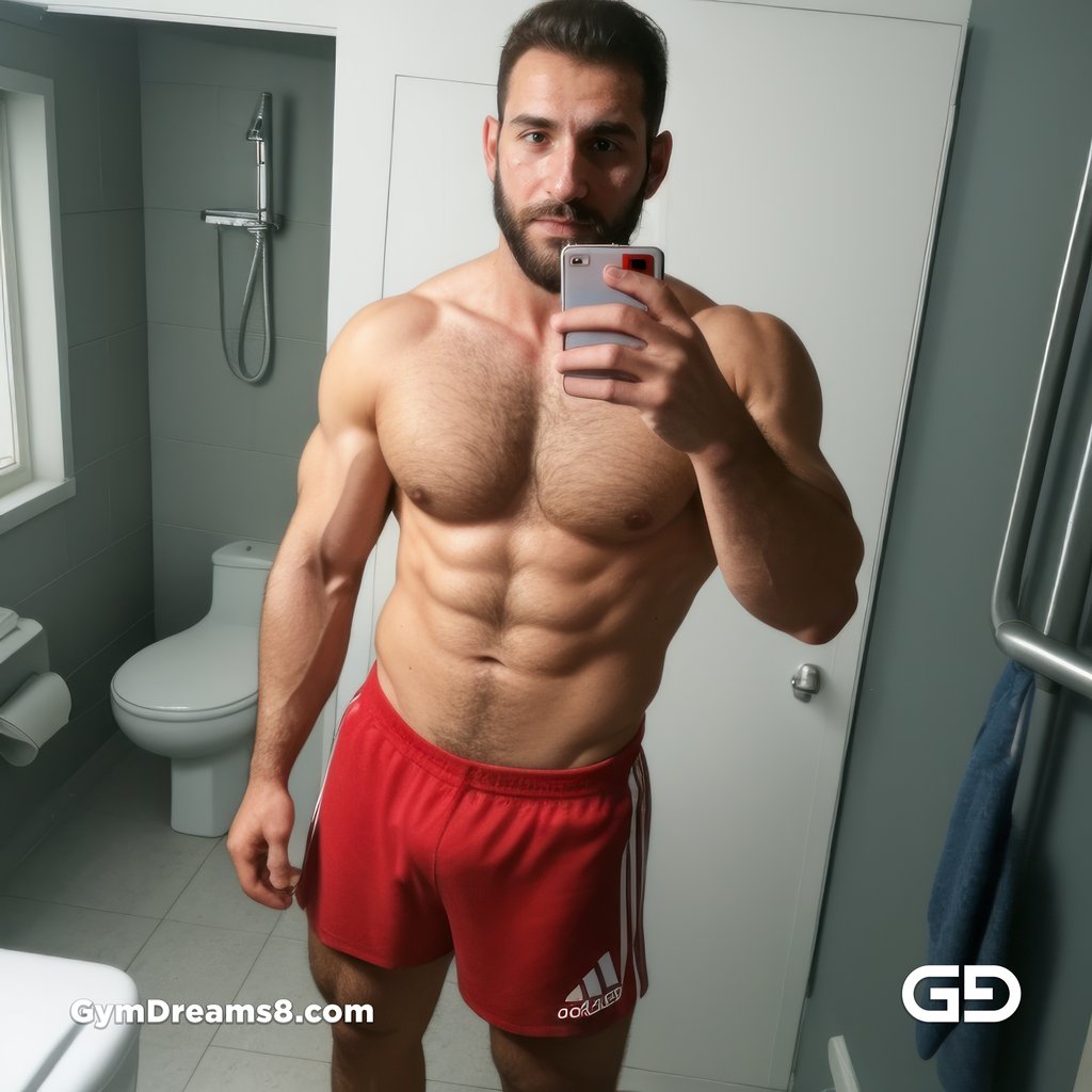 Bathroom Selfie, with Virile Reality in Stable Diffusion