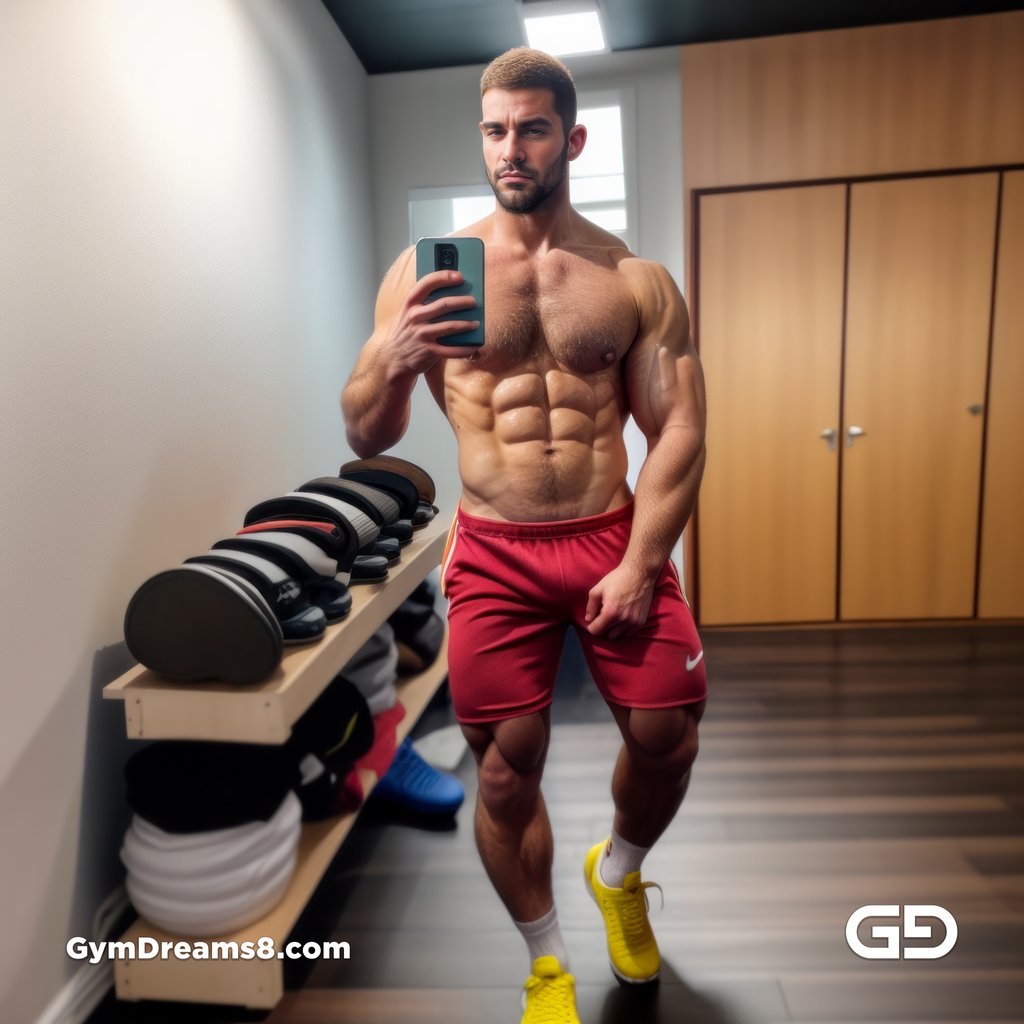 Gym Selfie, Flex Friday. Flexing at the Gym on Friday. Stable Diffusion, OpenPose Control Net, with Virile Reality v3 Beta 2.