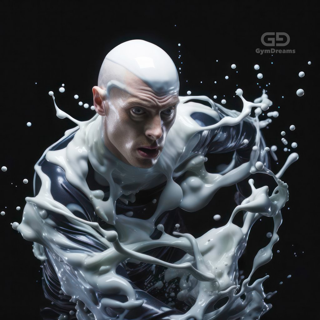 Sticky, Composition of man and goo, with Midjourney Image Prompts