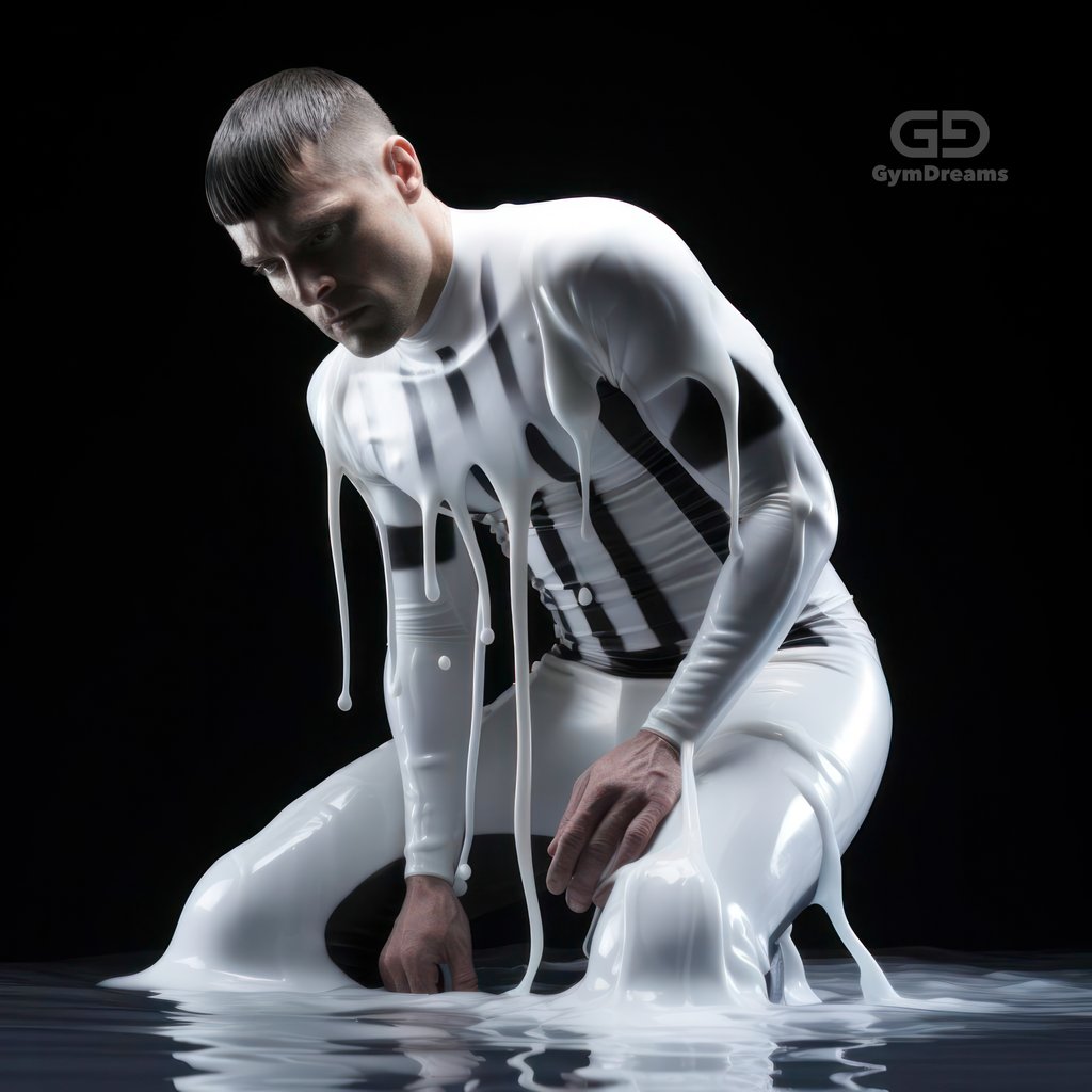 Sticky, Composition of man and goo, with Midjourney Image Prompts