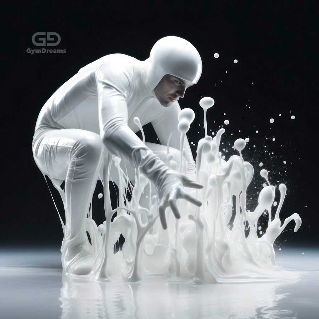 Sticky, Composition of man and goo, with Midjourney Image Prompts