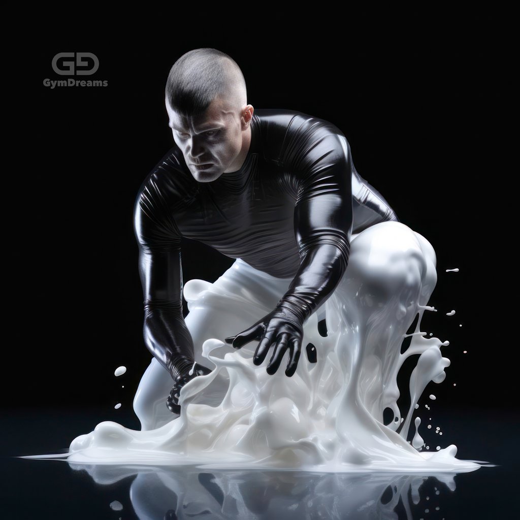 Sticky, Composition of man and goo, with Midjourney Image Prompts