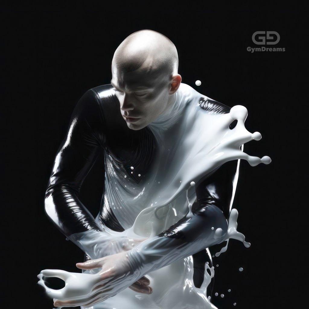 Sticky, Composition of man and goo, with Midjourney Image Prompts