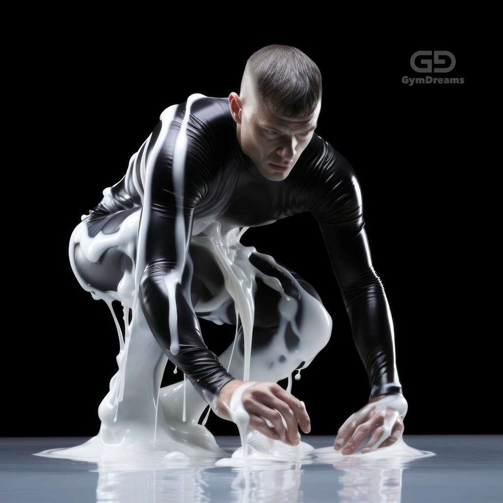 Sticky, Composition of man and goo, with Midjourney Image Prompts