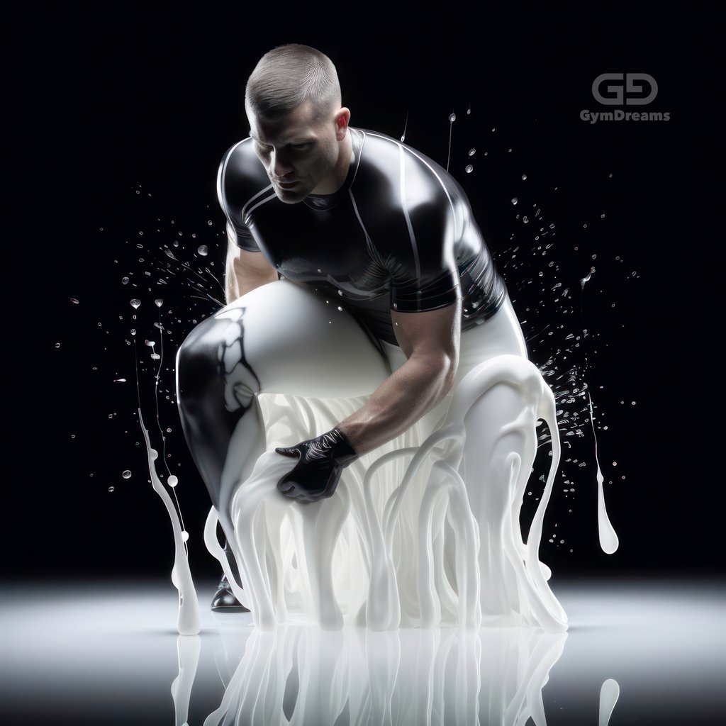 Sticky, Composition of man and goo, with Midjourney Image Prompts