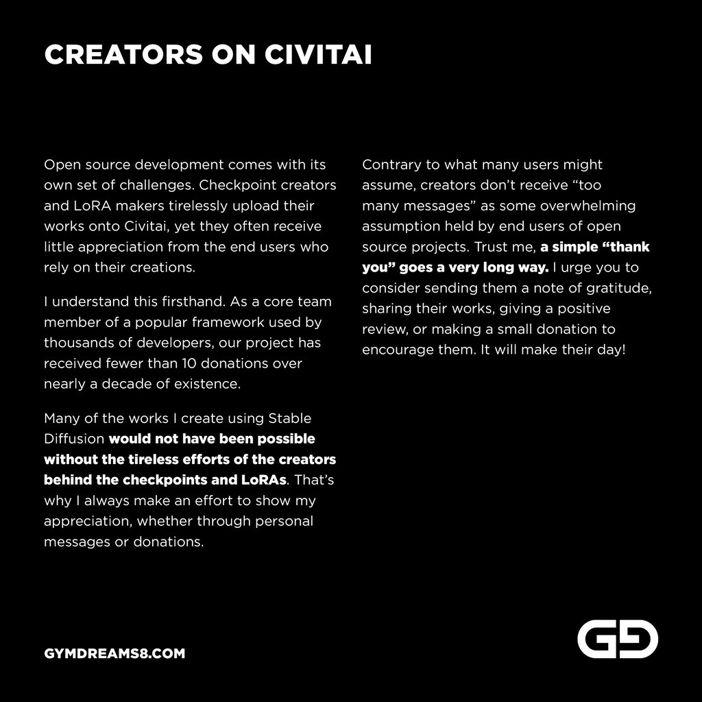 Creators on Civitai. Thank you.