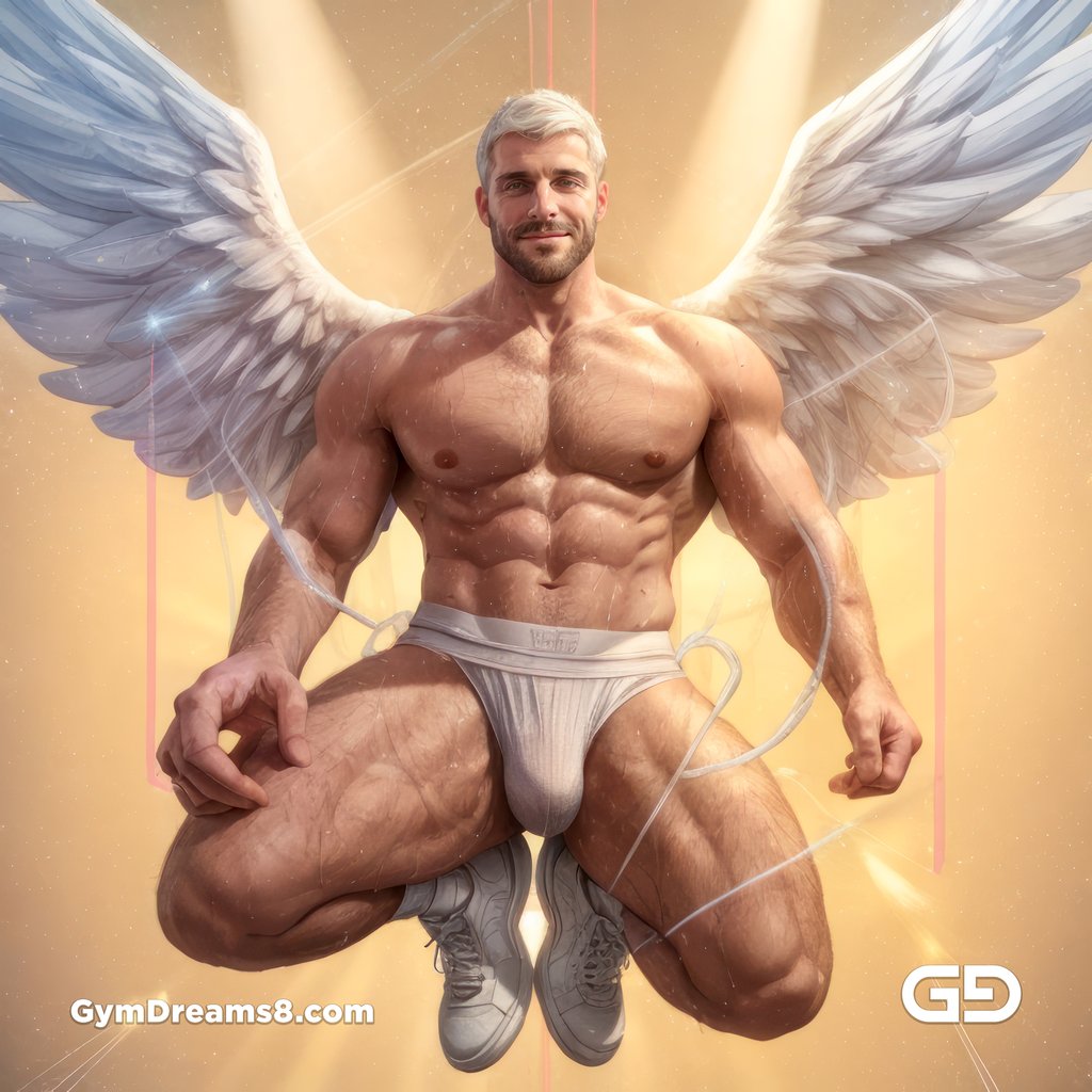 Seed of Life - Angel in Jockstrap. Sacred Geometry series. Stable Diffusion, Virile Fusion, and Control Net.
