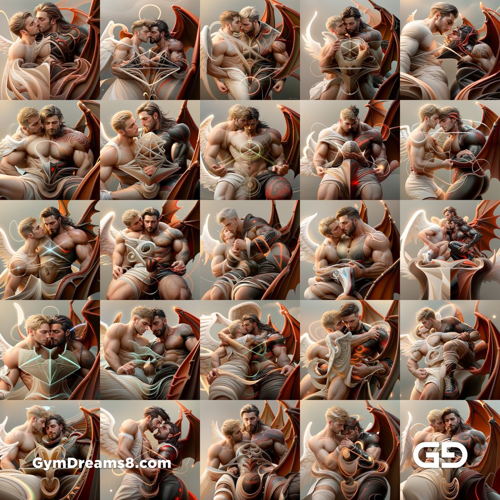 Angel and Demon, Metatron’s Cube. Sacred Geometry series. Stable Diffusion with Control Nets, Regional Prompter, and Airfuck’s Wild Mix.