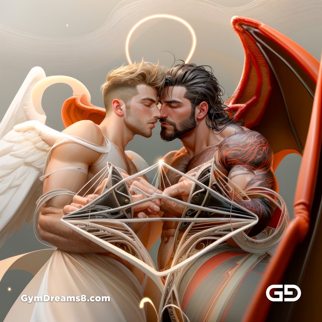 Angel and Demon, Metatron’s Cube. Sacred Geometry series. Stable Diffusion with Control Nets, Regional Prompter, and Airfuck’s Wild Mix.