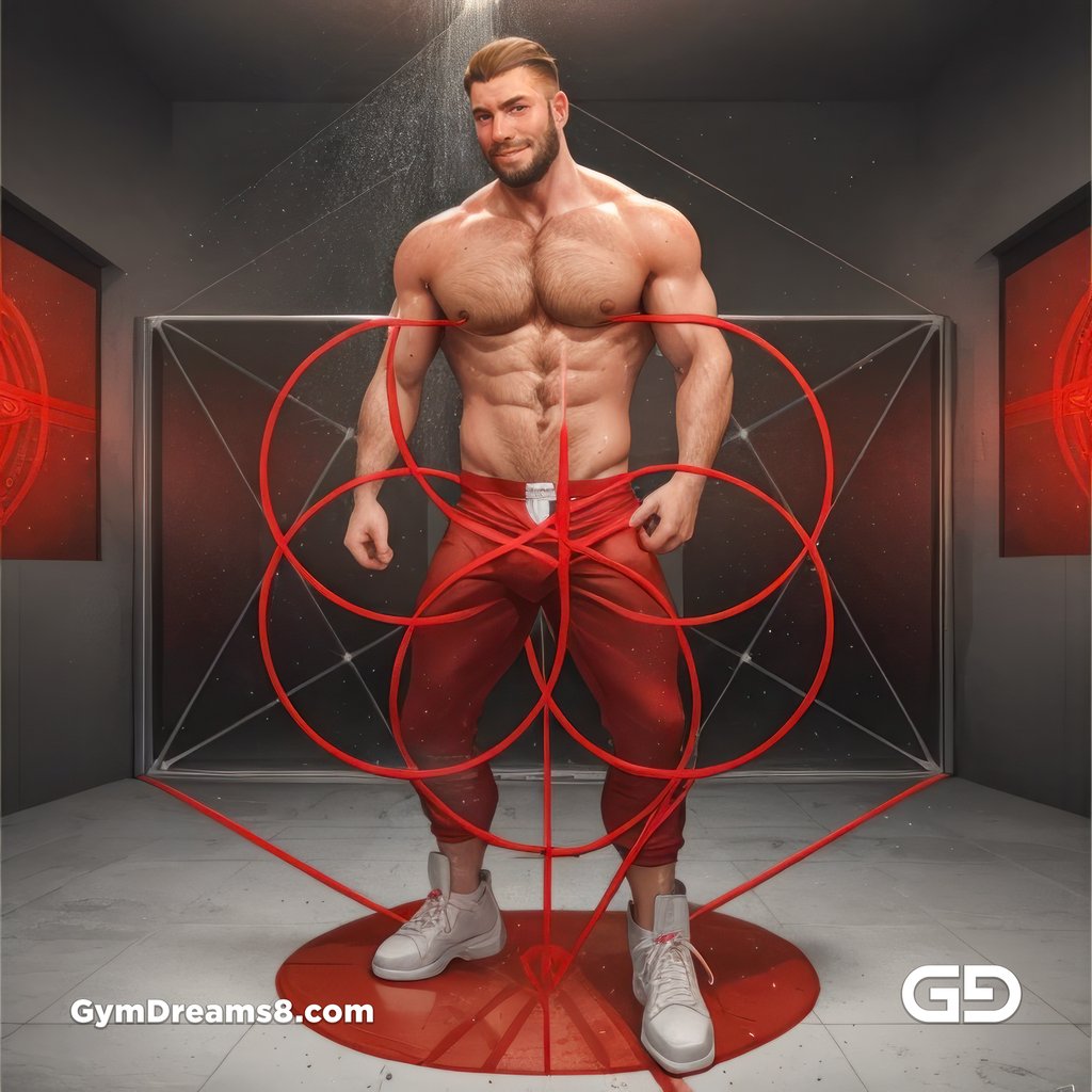 The thickness of the lines can be realized by using materials that are also thick in nature. Red ropes are used here, and thus give volume in a three-dimensional space.