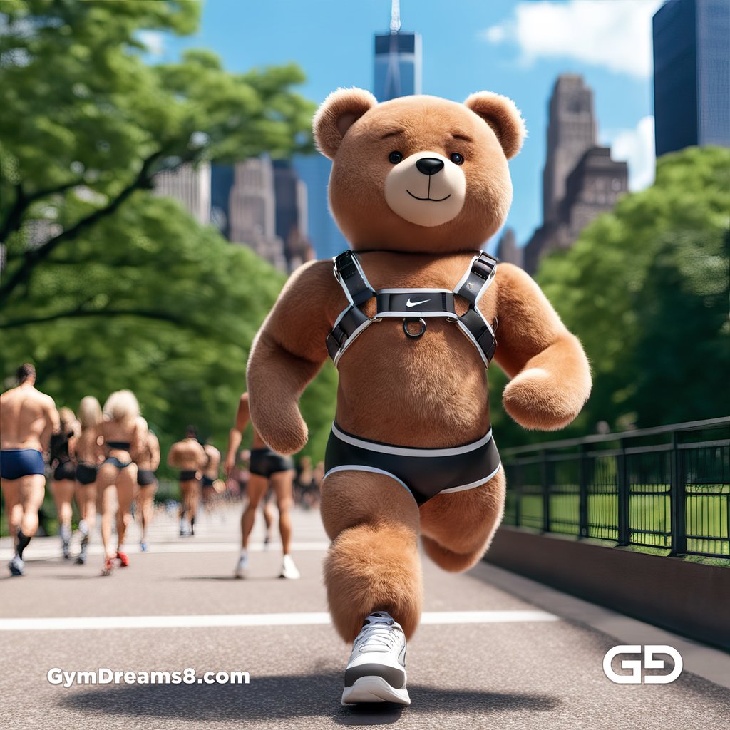 Teddy Bear, Harness, Run. Stable Diffusion with SDXL, Custom Harness LoRA by BrawnyAI