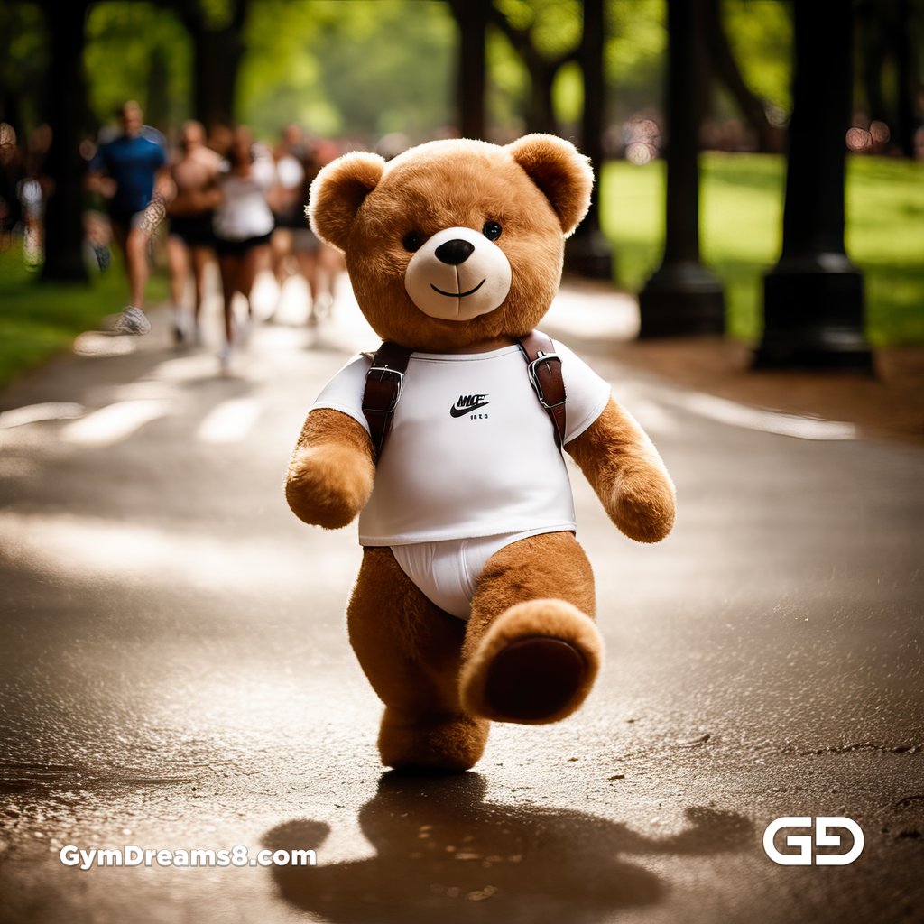 Teddy Bear, Harness, Run. Stable Diffusion with SDXL, Custom Harness LoRA by BrawnyAI