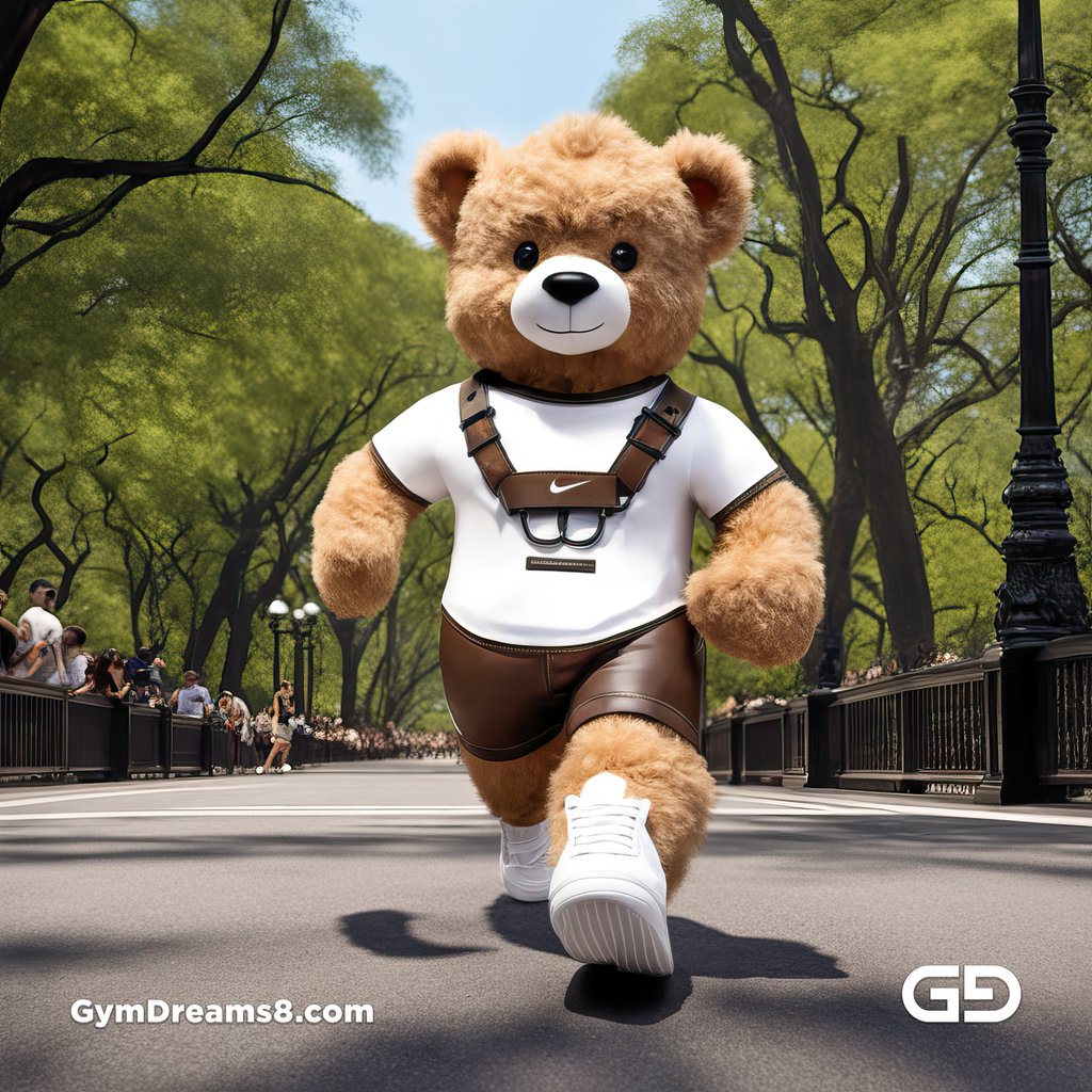Teddy Bear, Harness, Run. Stable Diffusion with SDXL, Custom Harness LoRA by BrawnyAI