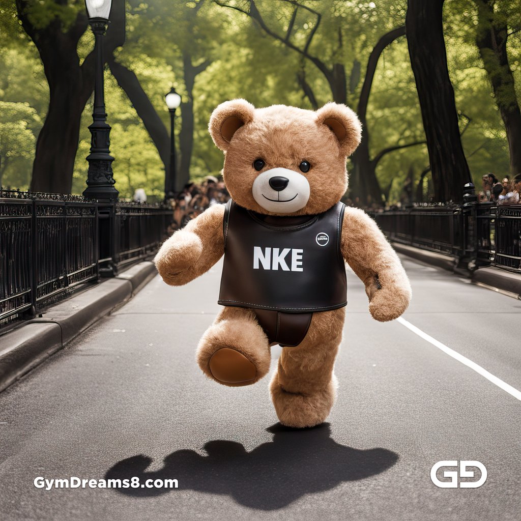 Teddy Bear, Harness, Run. Stable Diffusion with SDXL, Custom Harness LoRA by BrawnyAI