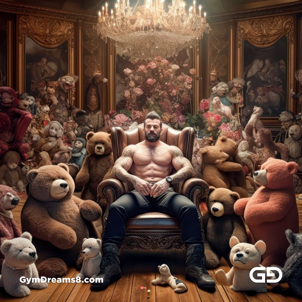 Teddy, Leather, Versailles. Rendered with Midjourney v5 and v5.1.