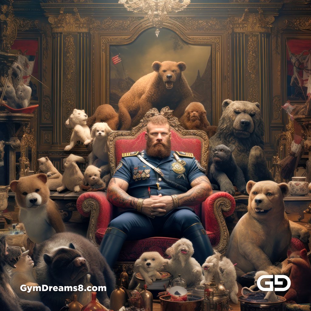 Teddy, Leather, Versailles. Rendered with Midjourney v5 and v5.1.