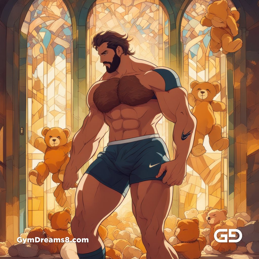 Teddy, Rugby, Stripes. Part 3. Men in long rugby socks with teddy bears. Rendered in Stable Diffusion with SDXL.