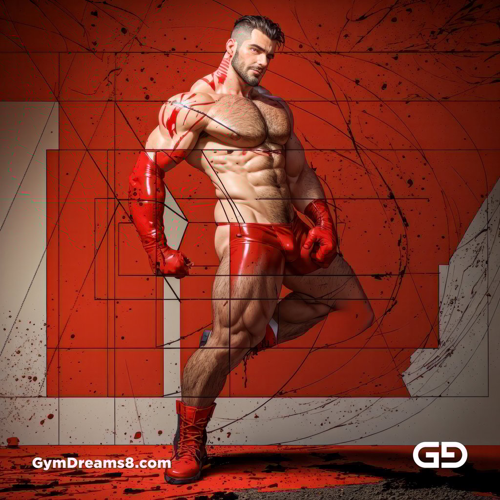 Daddy. Ink and Masculinity. Fusion of Abstract Expressionist Paint, Typography, and Male Figures, with Stable Diffusion and Airfuck’s Wild Mix.