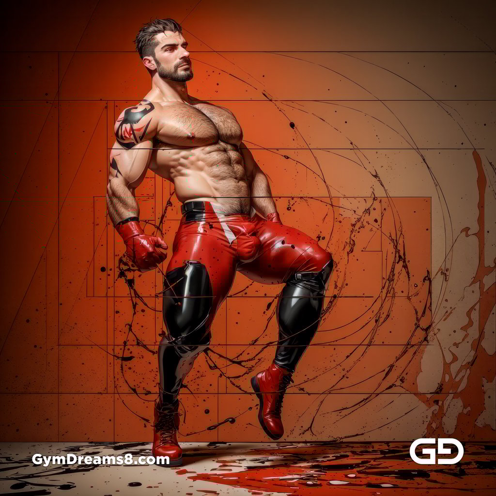 Daddy. Ink and Masculinity. Fusion of Abstract Expressionist Paint, Typography, and Male Figures, with Stable Diffusion and Airfuck’s Wild Mix.