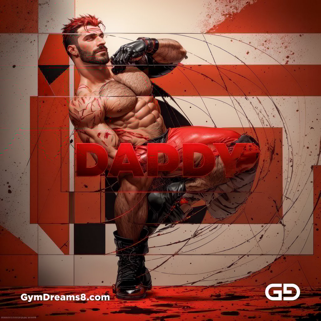 Daddy. Ink and Masculinity. Fusion of Abstract Expressionist Paint, Typography, and Male Figures, with Stable Diffusion and Airfuck’s Wild Mix.