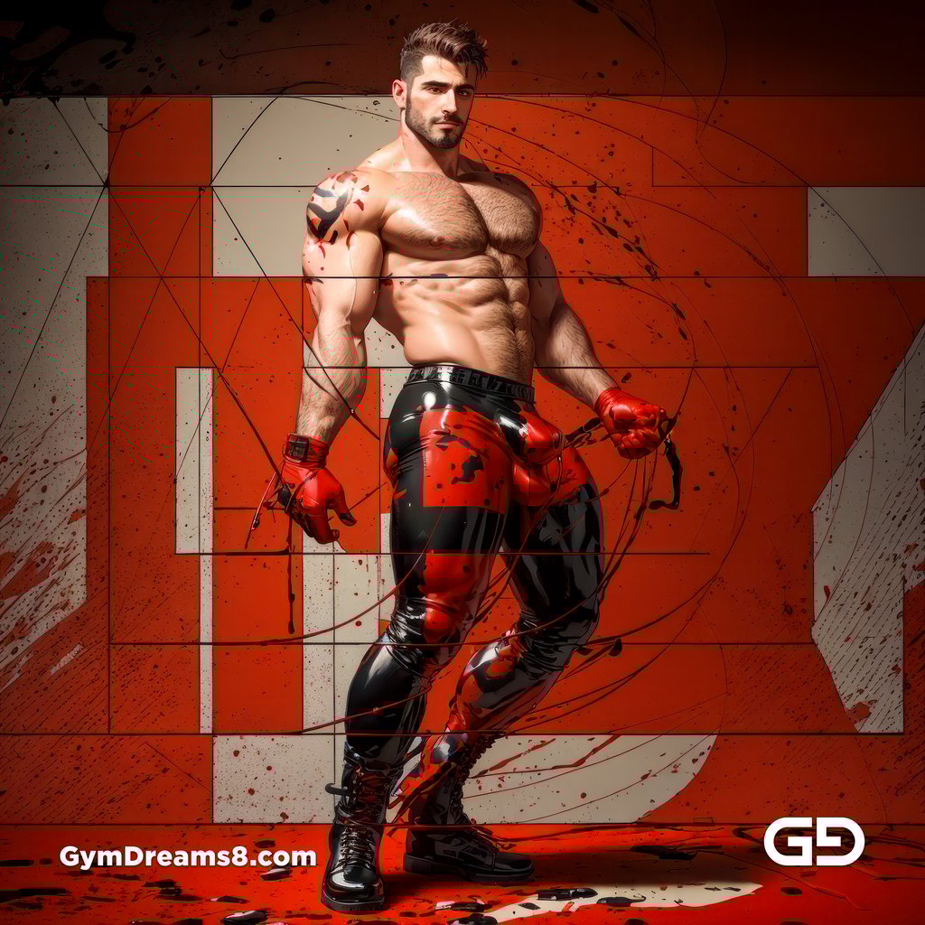 Daddy. Ink and Masculinity. Fusion of Abstract Expressionist Paint, Typography, and Male Figures, with Stable Diffusion and Airfuck’s Wild Mix.