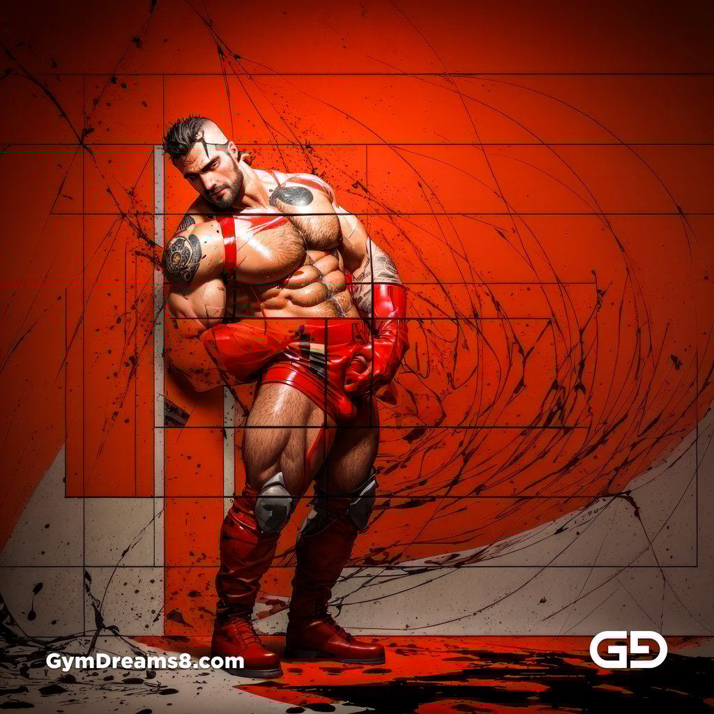 Daddy. Ink and Masculinity. Fusion of Abstract Expressionist Paint, Typography, and Male Figures, with Stable Diffusion and Airfuck’s Wild Mix.