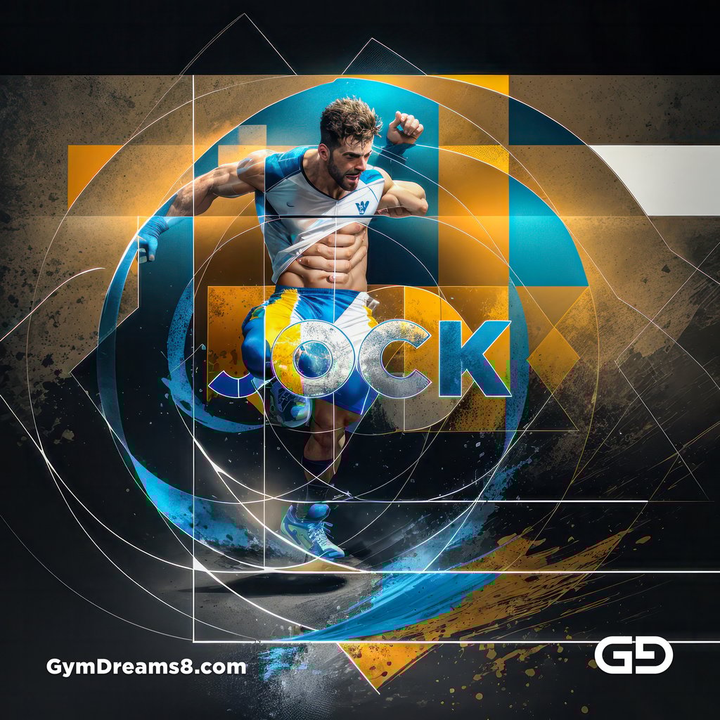 Jock. Ink and Masculinity. Fusion of Abstract Expressionist Paint, Cubist Composition, Typography, and Male Figures, with Stable Diffusion and Airfuck’s Wild Mix.