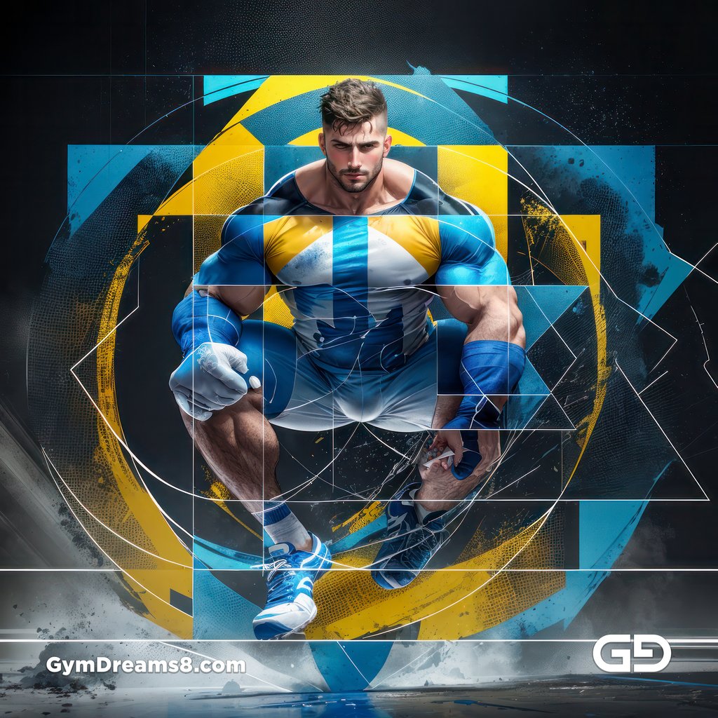 Jock. Ink and Masculinity. Fusion of Abstract Expressionist Paint, Cubist Composition, Typography, and Male Figure, with Stable Diffusion and Airfuck’s Wild Mix.