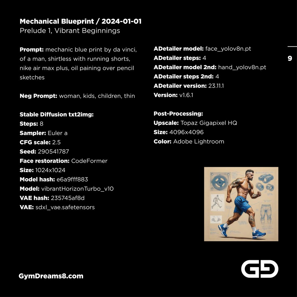 Mechanical Blueprint, Prelude 1 to Vibrant Beginnings. Stable Diffusion, Vibrant Horizon Turbo XL.