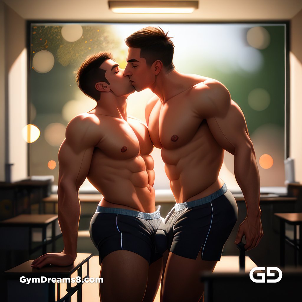 Gay Kiss at the Classroom, with Virile Fusion 1.0