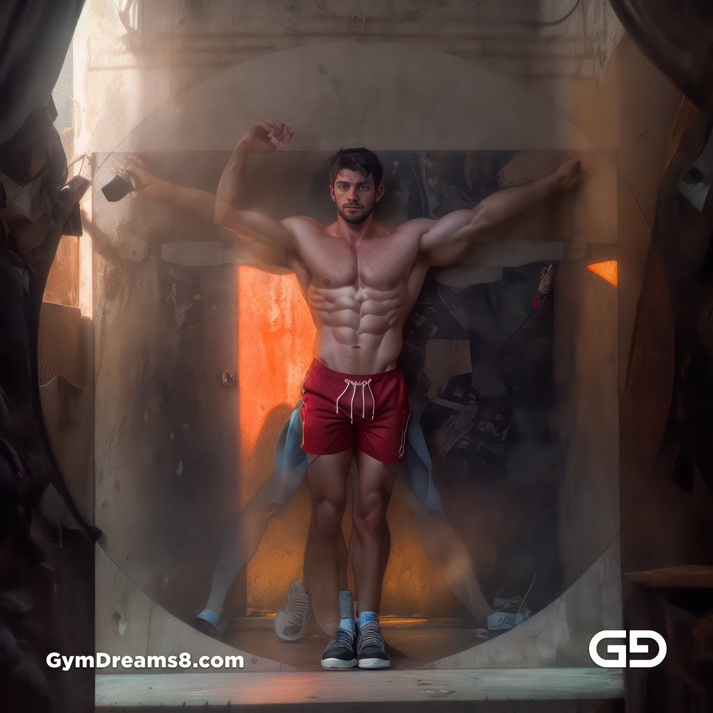 Vitruvian Man. After the Vitruvian Man c.1490 by Leonardo da Vinci. Rendered with Stable Diffusion, Airfuck’s Brute Mix, and Line Art Control Net.