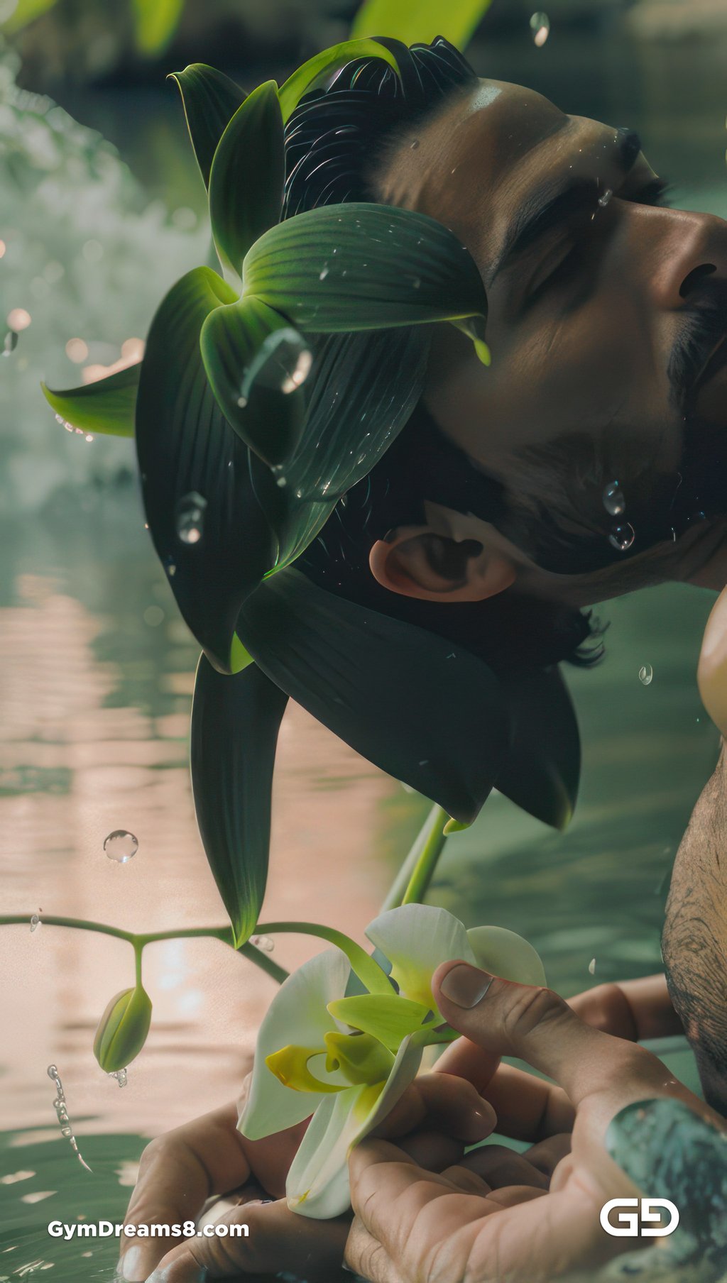 Kiss, like flower, like water.