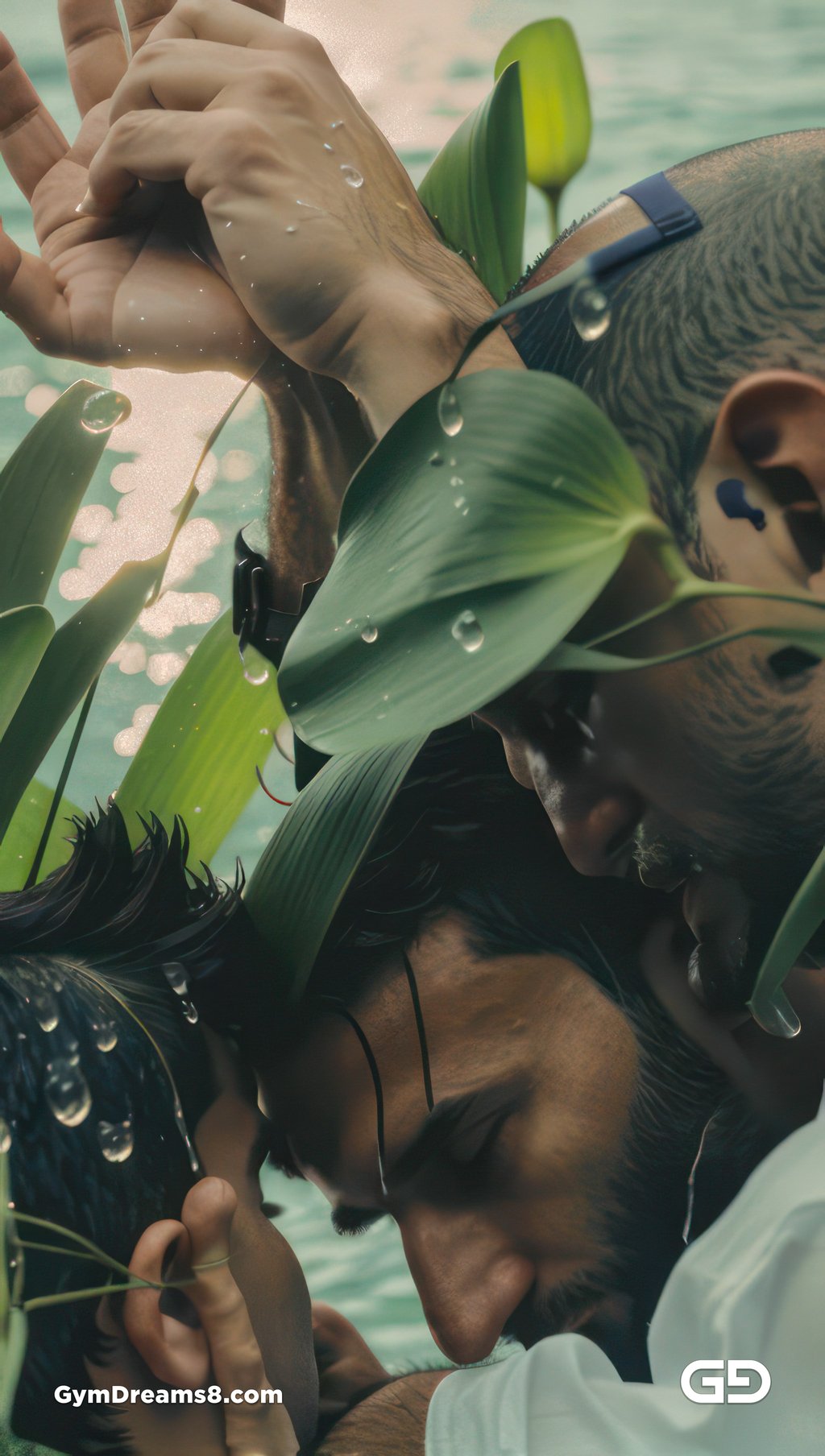 Kiss, like flower, like water.